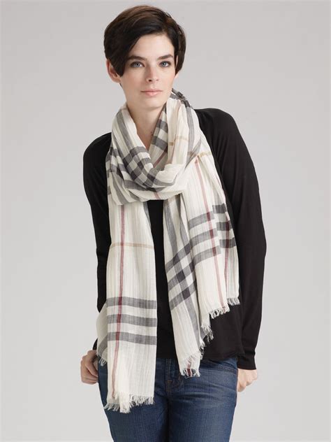 burberry ivory gauze scarf|burberry check scarf.